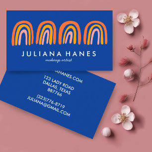 Chic Simple Pink Orange Blue Rainbows Visitenkarte