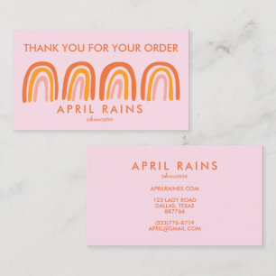 Chic Simple Pink Orange Rainbows ORDANK Visitenkarte