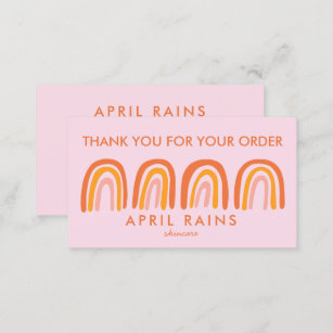 Chic Simple Pink Orange Rainbows ORDANK Visitenkarte
