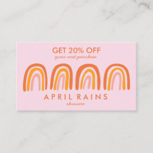 Chic Simple Pink Orange Rainbows  Rabattkarte