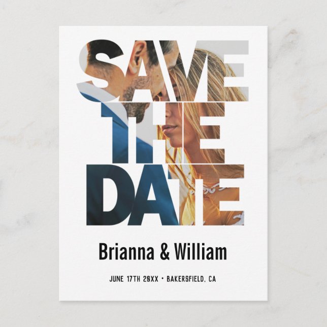 Chic Simple Save the Date Foto Hochzeit Einladung (Vorderseite)