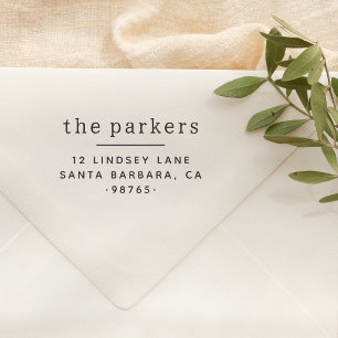 Chic Simple Serif Familienname & Rücksendeadresse Permastempel