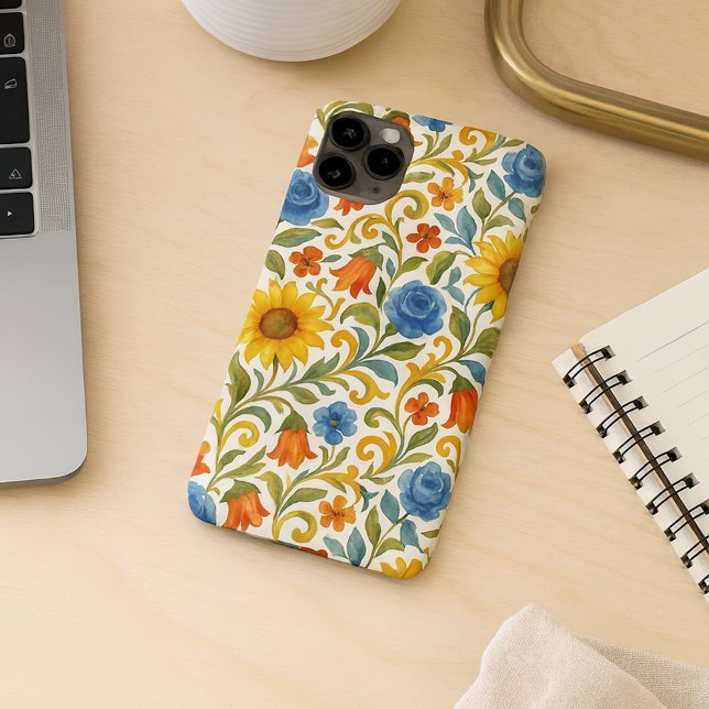 Chic sizilian farbenfrohe Blätter Blumenmuster Case-Mate iPhone Hülle (Von Creator hochgeladen)