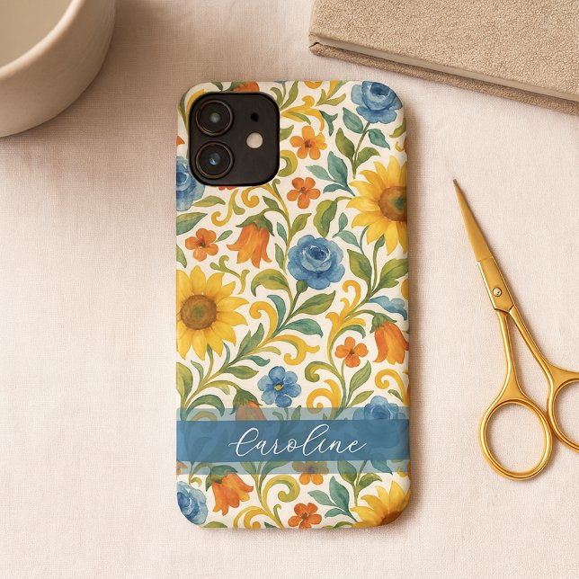 Chic sizilian farbenfrohe Blätter Blumenmuster Case-Mate iPhone Hülle (Von Creator hochgeladen)