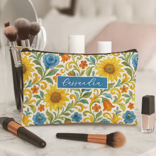 Chic sizilian farbenfrohe Blätter Blumenmuster Zubehörtasche