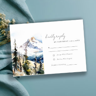 Chic Ski Mountain Telluride Colorado Hochzeit RSVP Karte
