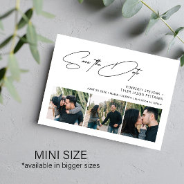 Chic Skript Foto MINI SIZE Hochzeit speichern Sie  Mitteilungskarte