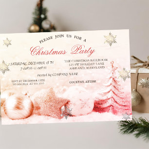 Chic Snowflakes, Christmas Tree Balls Company Einladung