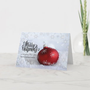 Chic Snowflakes,Red Christmas Ball Company Feiertagskarte