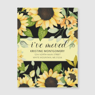 Chic Sonnenblume Wasserfarben Florschwarz Ich habe Magnetkarte