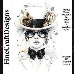 Chic Sophisticunk Steampunk Female Q4 Decoupage Seidenpapier
