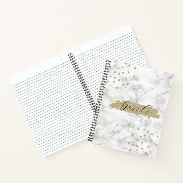 Chic Sophisticy Marble Pattern Monogram Notizbuch (Innenseite)