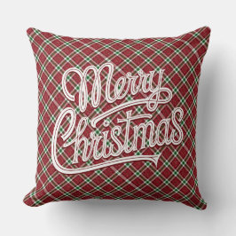 Chic Sparkly Plaid Christmas Kissen