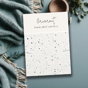 Chic Speckled Blue White Oring Necklace Display Visitenkarte