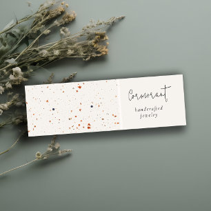 Chic Speckled Rust White Texture Earring Holder Mini Visitenkarte