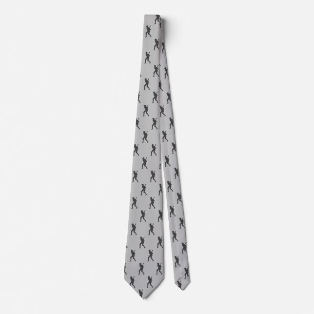 Chic Sports Baseball Hitter Silhouette Neck Tie Krawatte (Vorderseite)