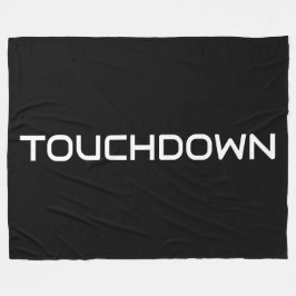Chic Sporty TOUCHDOWN Modern Text On Bold Black Fleecedecke