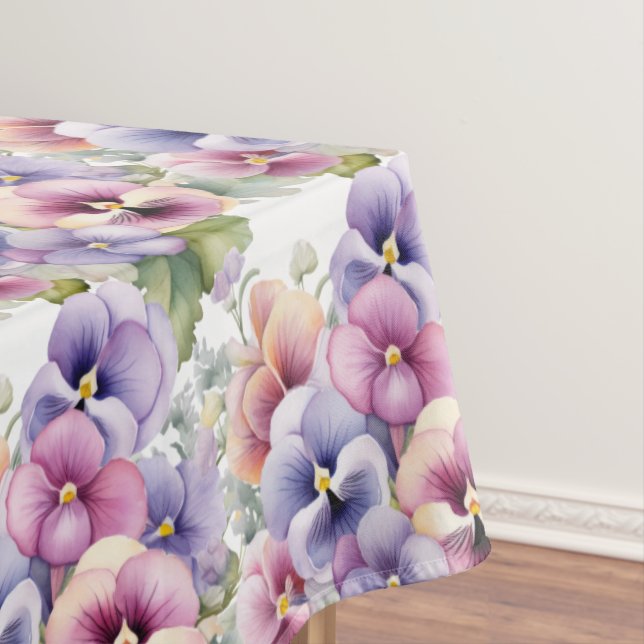 Chic Spring Colors Pansy Stiefmütterchen Tischdecke (Beispiel)