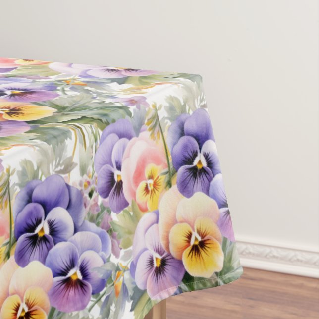 Chic Spring Colors Pansy Stiefmütterchen Tischdecke (Beispiel)