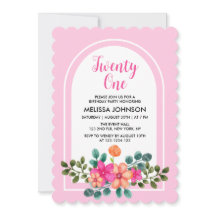 Chic Spring Flora Greenery Soft Pink 21. Geburtsta