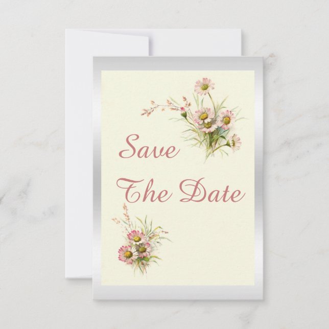 Chic Spring Flowers 90. Geburtstag Save The Date (Vorderseite)
