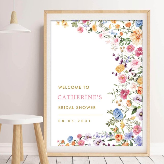 Chic Spring Garden Floral Brautparty Willkommen Poster (Von Creator hochgeladen)