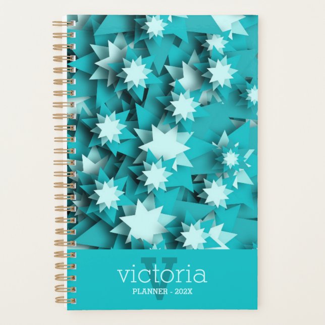 Chic Stars Mit Monogramm Planer (Vorderseite)