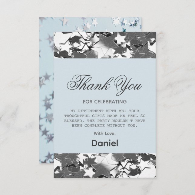Chic Stars Surprise Retirement Party 2025 Dankeskarte (Vorne/Hinten)