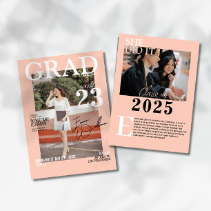 Chic stilvolles Abschluss Foto Magazin Einladung