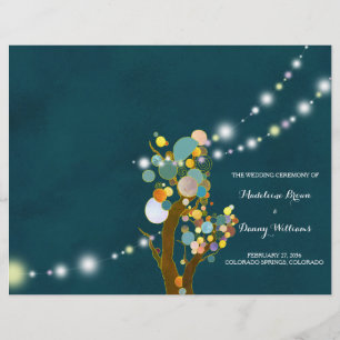 Chic String Lights Aquamarin Wedding BiFold Progra