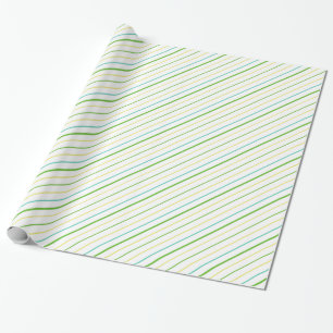 Chic Strip Wrapping Paper: Gelb, Grün, Weiß Geschenkpapier