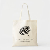 Chic Striped Beach Umbrella Logo