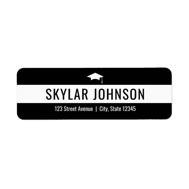 Chic Stripes EDITABLE COLOR Abschluss-Adresse (Vorne)