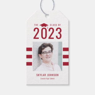 Chic Stripes EDITABLE FARBEN Abschluss Gevor Tag Geschenkanhänger