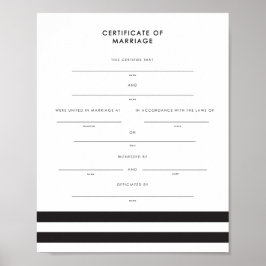 Chic Stripes Keepake-Ehezertifikat Poster