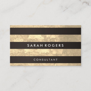 Chic Stripes Muster Grunge Gelb Visitenkarte