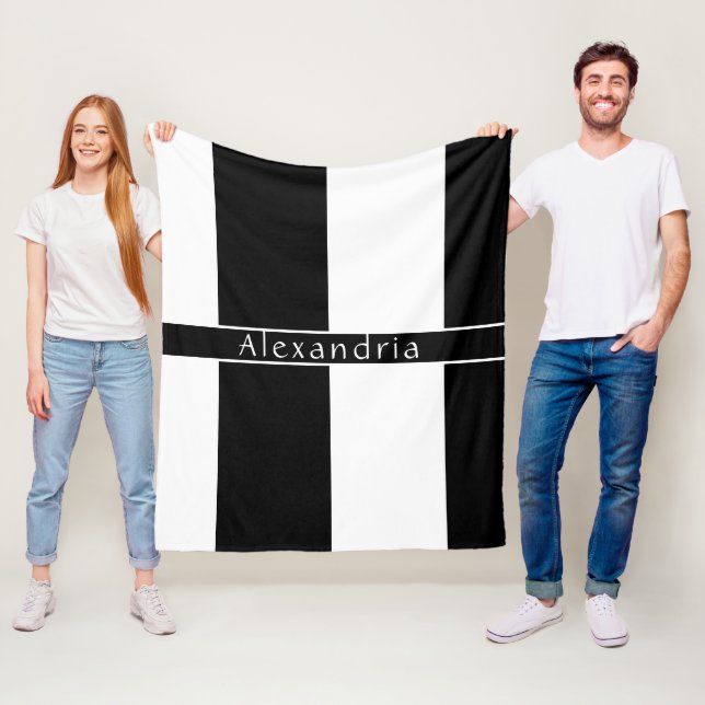 Chic Stripes Schwarz-Weiß Fleecedecke (Beispiel)