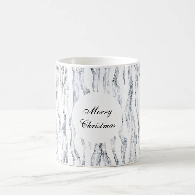 Chic Stripes Silver Weihnachten Kaffeetasse (Mittel)