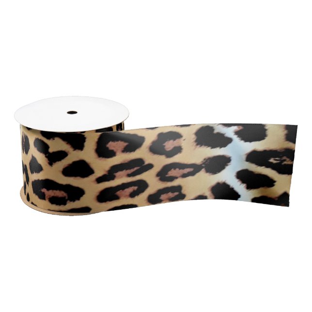 Chic Stylish Elegant Leopard Animal Print Satinband (Spule)