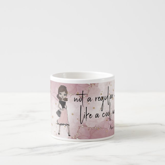Chic Stylish Lady | Personalisierte Mama aus rosa  Espressotasse (Vorderseite)