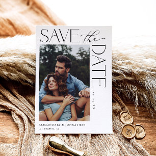 Chic Stylish Mod Foto Save the Date 2 Einladung