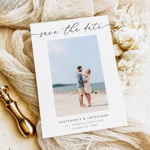 Chic Stylish Mod Foto Save the Date 3 Einladung