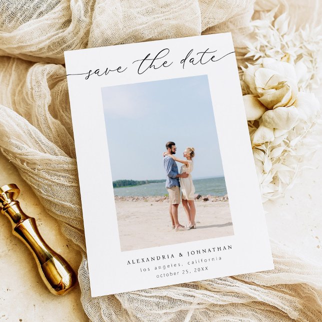 Chic Stylish Mod Foto Save the Date 3 Einladung (Von Creator hochgeladen)