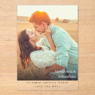 Chic Stylish Mod Foto Save the Date Acryleinladungen