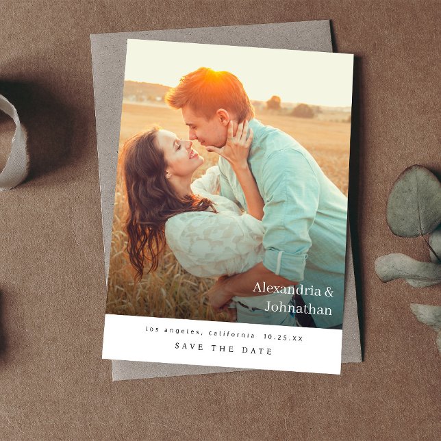 Chic Stylish Mod Foto Save the Date Einladung (Von Creator hochgeladen)