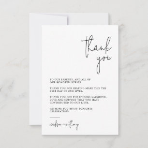 Chic Stylish Modern Foto Wedding Dankeskarte