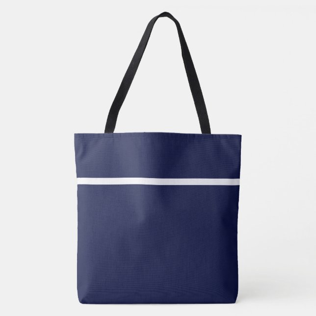 Chic Stylish Navy schlender White Top Accent Strip (Vorderseite)