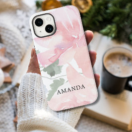 Chic Stylish Pink Floral Case-Mate iPhone 14 Hülle