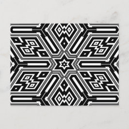 Chic Stylish Schwarz-weiß Modern Geometric Postkarte