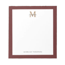 Chic Stylish Script Tweed Red Gold Monogram